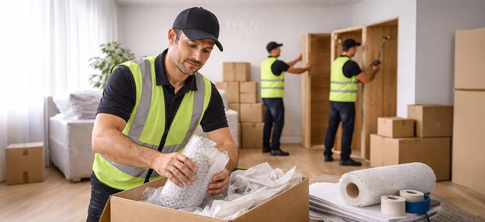 Eşya depolama nasıl yapılır? - paketlenmiş koliler ve taşınmaya hazır eşyalar